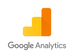 The Google Analytics logo, spelling the name of the service out, with a bar-chart underneath it.